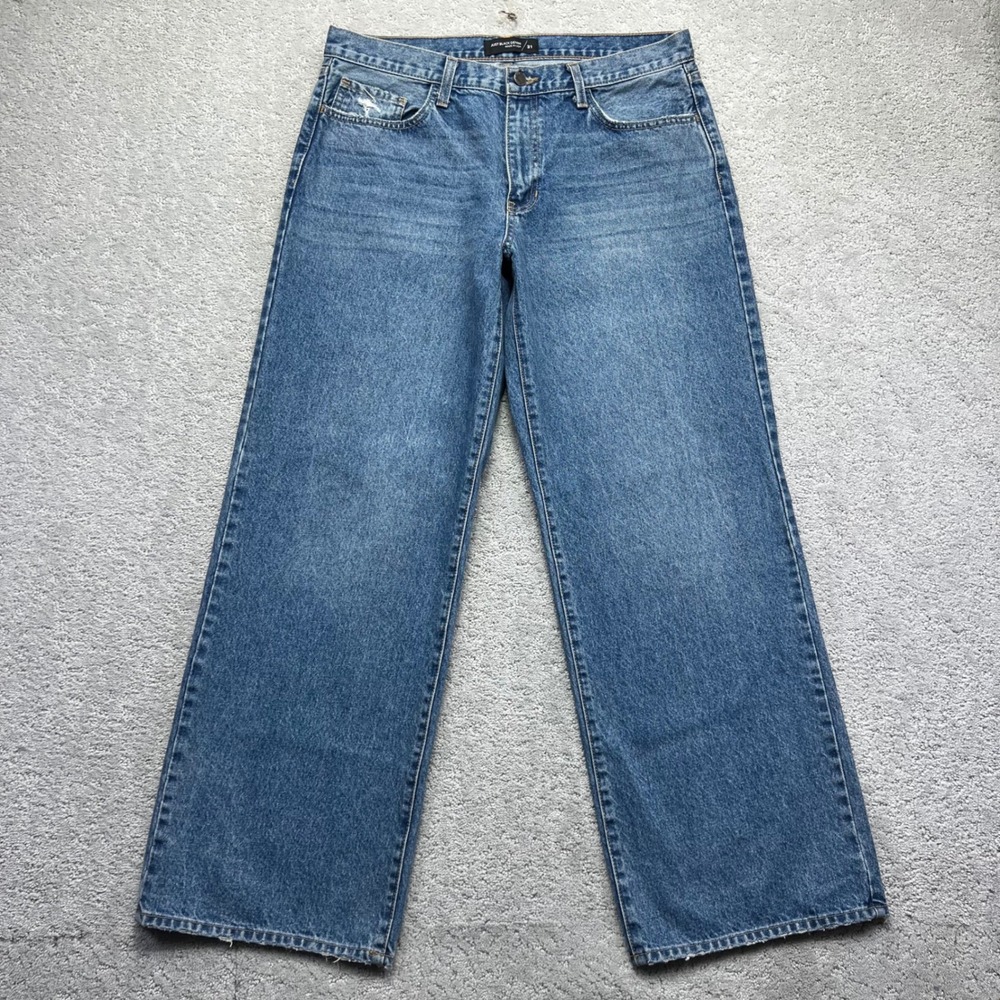 Just Black Denim Jeans Womens 31 Blue Cotton Made in USA Low Rise Baggy Slouch